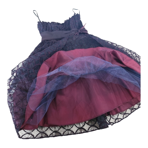 NWT Y2K Betsey Johnson Strapless Iridescent Dress – Purple & Black, Size 4 - Picture 8 of 13